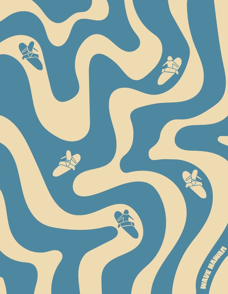 NatureLite Magnet-Badetuch Stripes Swirls Badetuch WAVE HAWAII