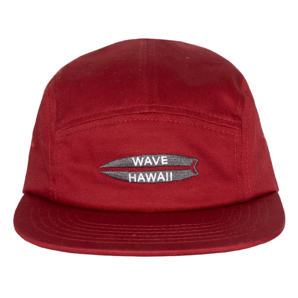 Cap Pantai red 5 Panel Cap Wave Hawaii