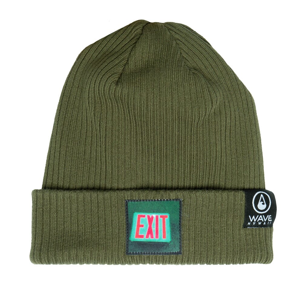 EXITSURF Beanie Bio Cotton Green Olive Beanie Wave Hawaii
