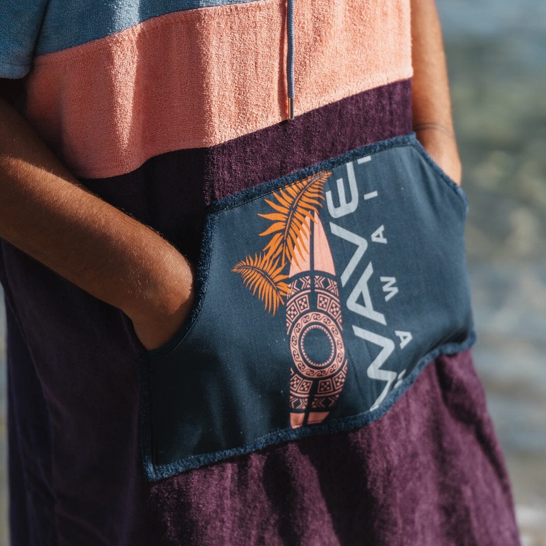 Poncho Kiholo, Baumwolle Velours Style Ponchos WAVE HAWAII