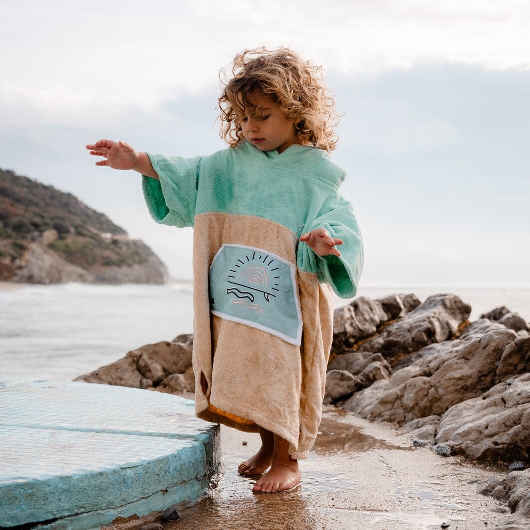 Ponchini Dropsi, Baumwolle Velours Kids Ponchos WAVE HAWAII