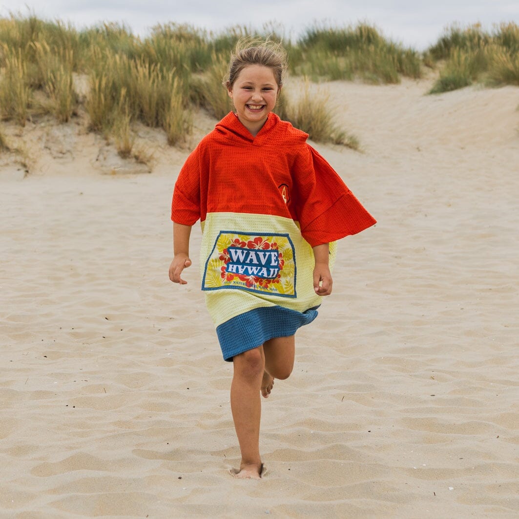 Travel Poncho Wailua, Baumwolle Waffle Piquee Travel Ponchos WAVE HAWAII