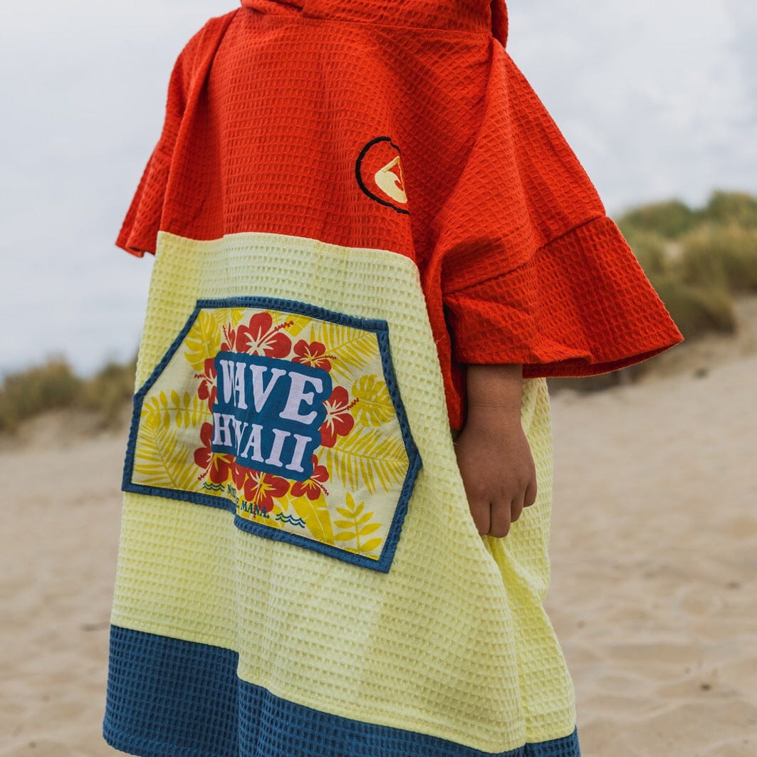 Travel Poncho Wailua, Baumwolle Waffle Piquee Travel Ponchos WAVE HAWAII