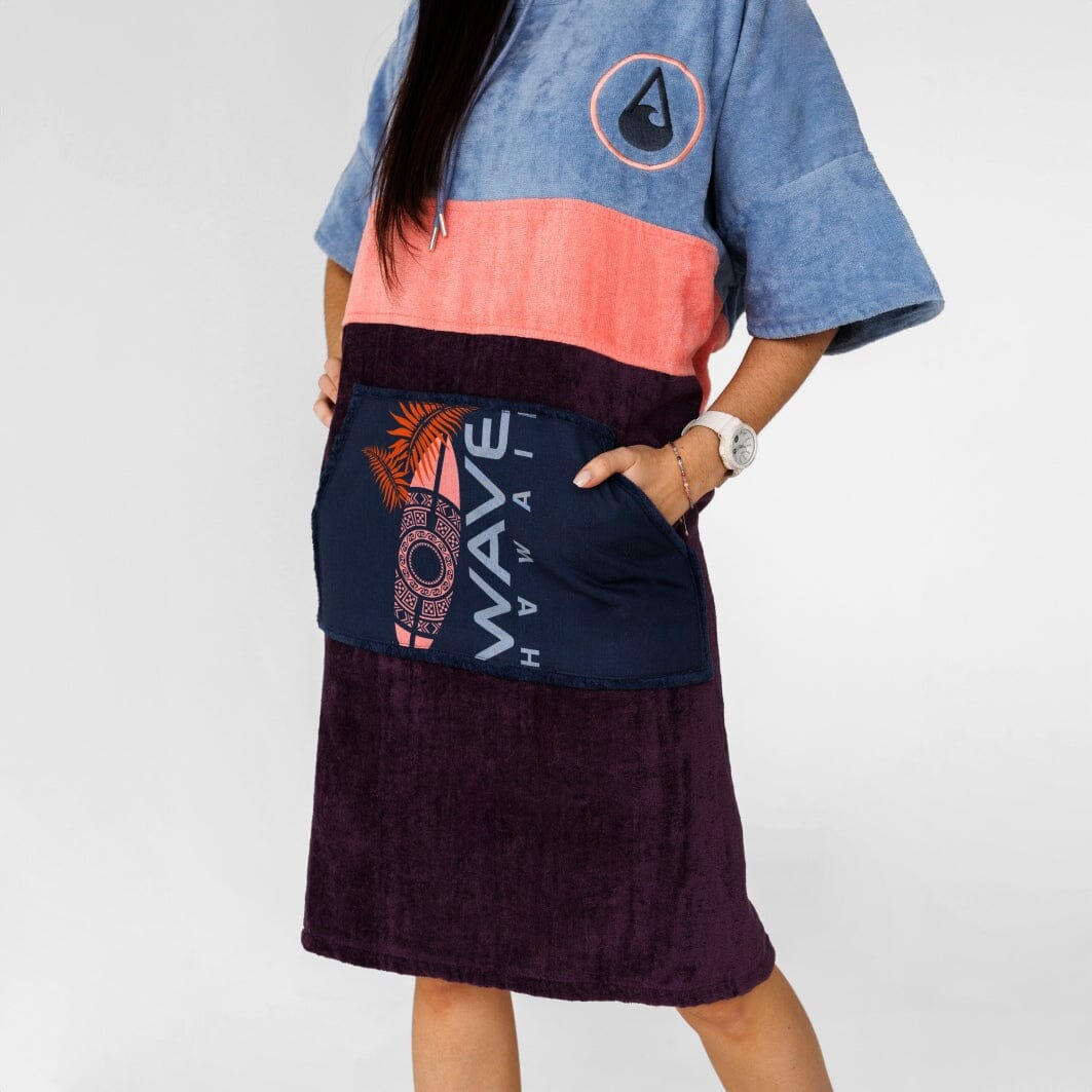 NEU: Poncho Kiholo, Baumwolle Velours Style Ponchos WAVE HAWAII