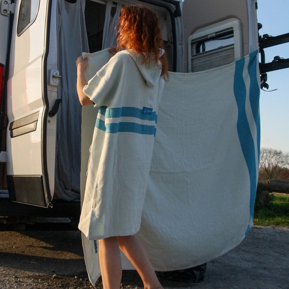 NatureLite Magnet-Badetuch Stripes Beige Badetuch WAVE HAWAII 