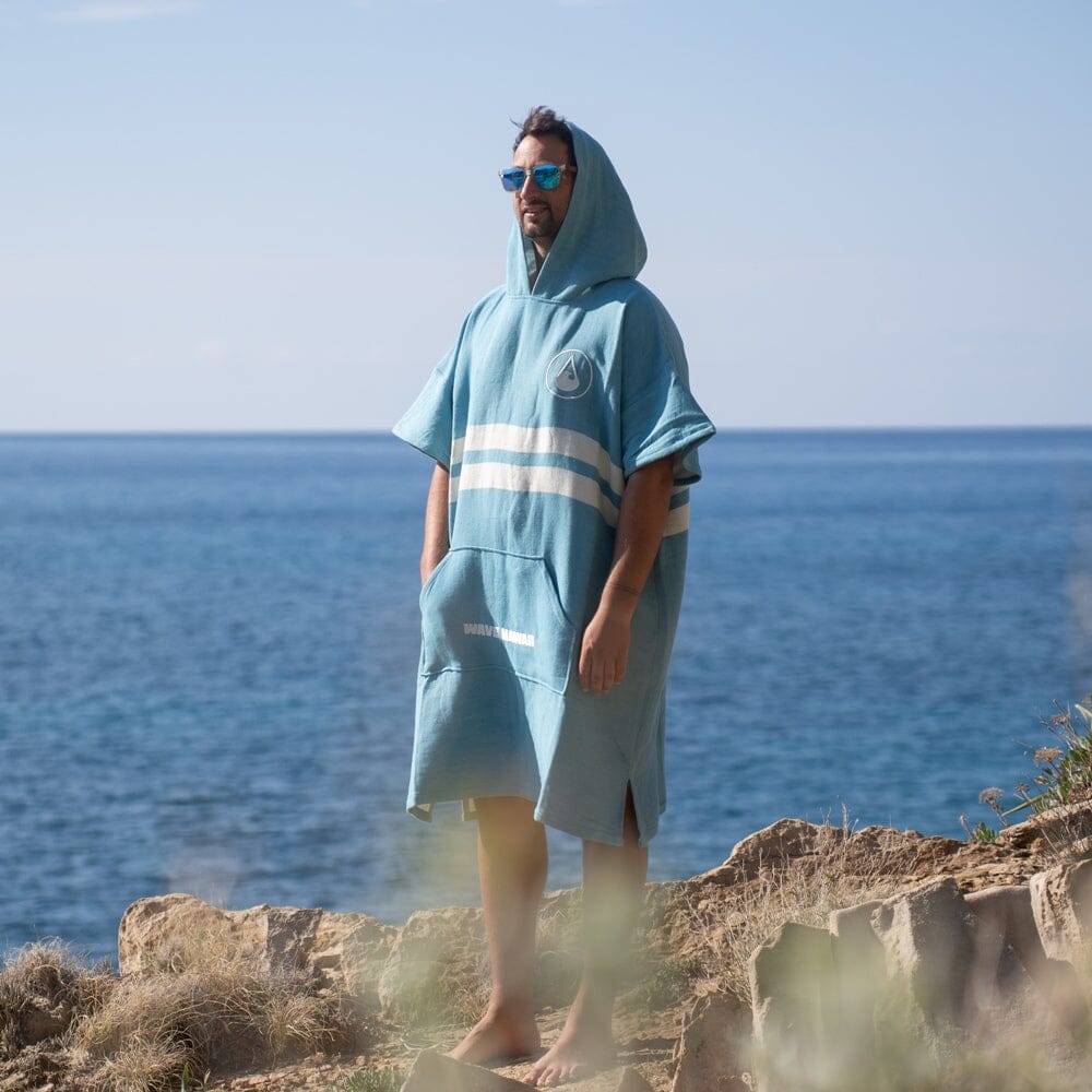 NatureLite Travel Poncho Stripes Blue Travel Ponchos WAVE HAWAII 