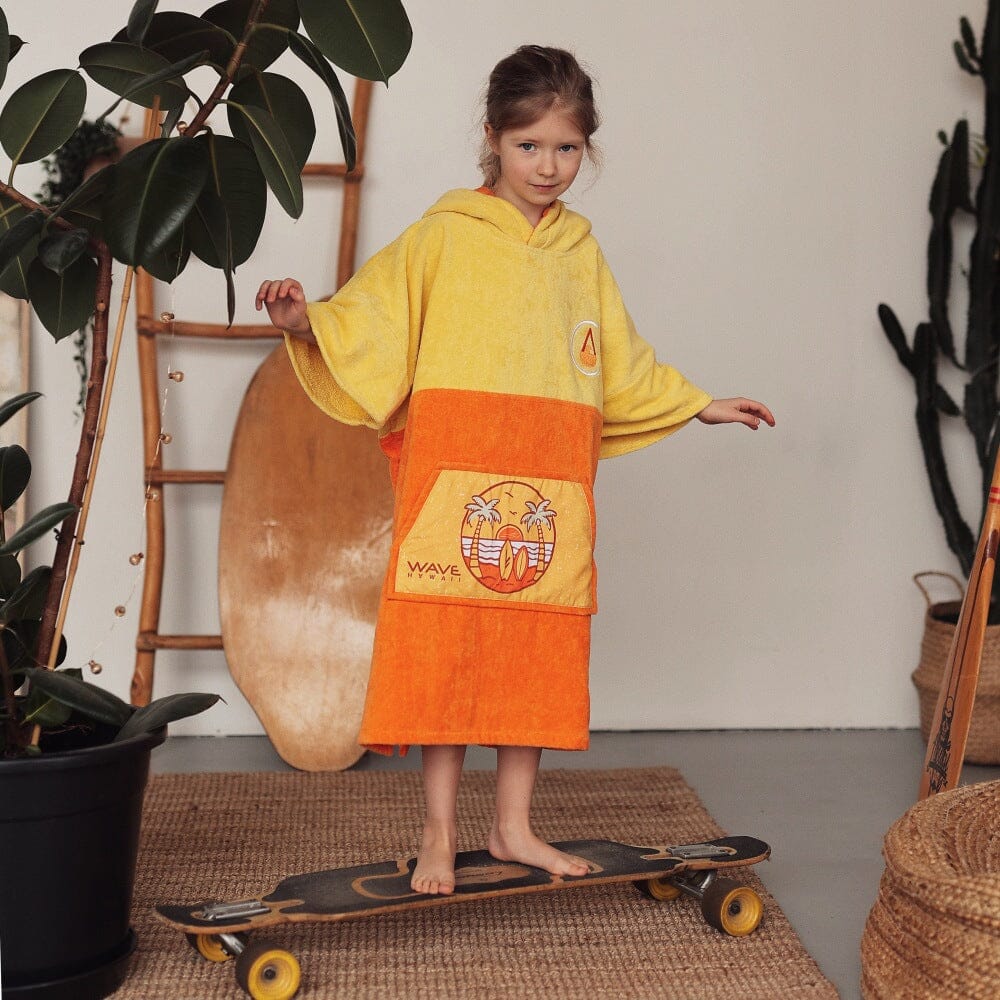 Poncho Beach, Baumwolle Velours Kids Ponchos WAVE HAWAII 