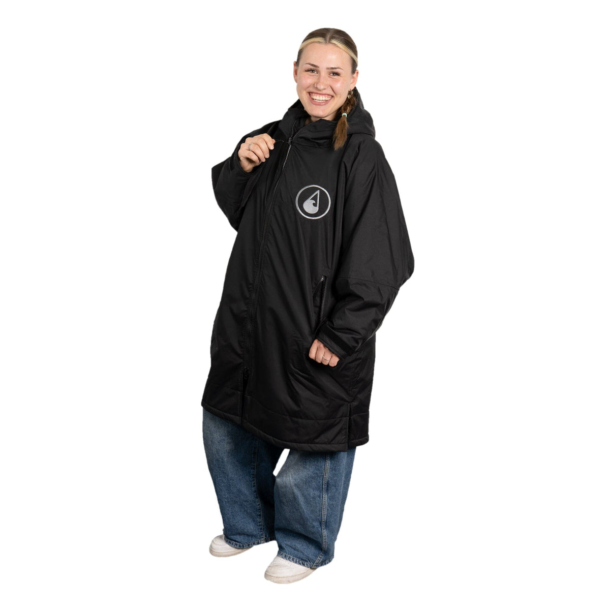 Storm Robe Yukon black - Wasserdichter Umkleidemantel Wasserdichte Storm Ponchos WAVE HAWAII 