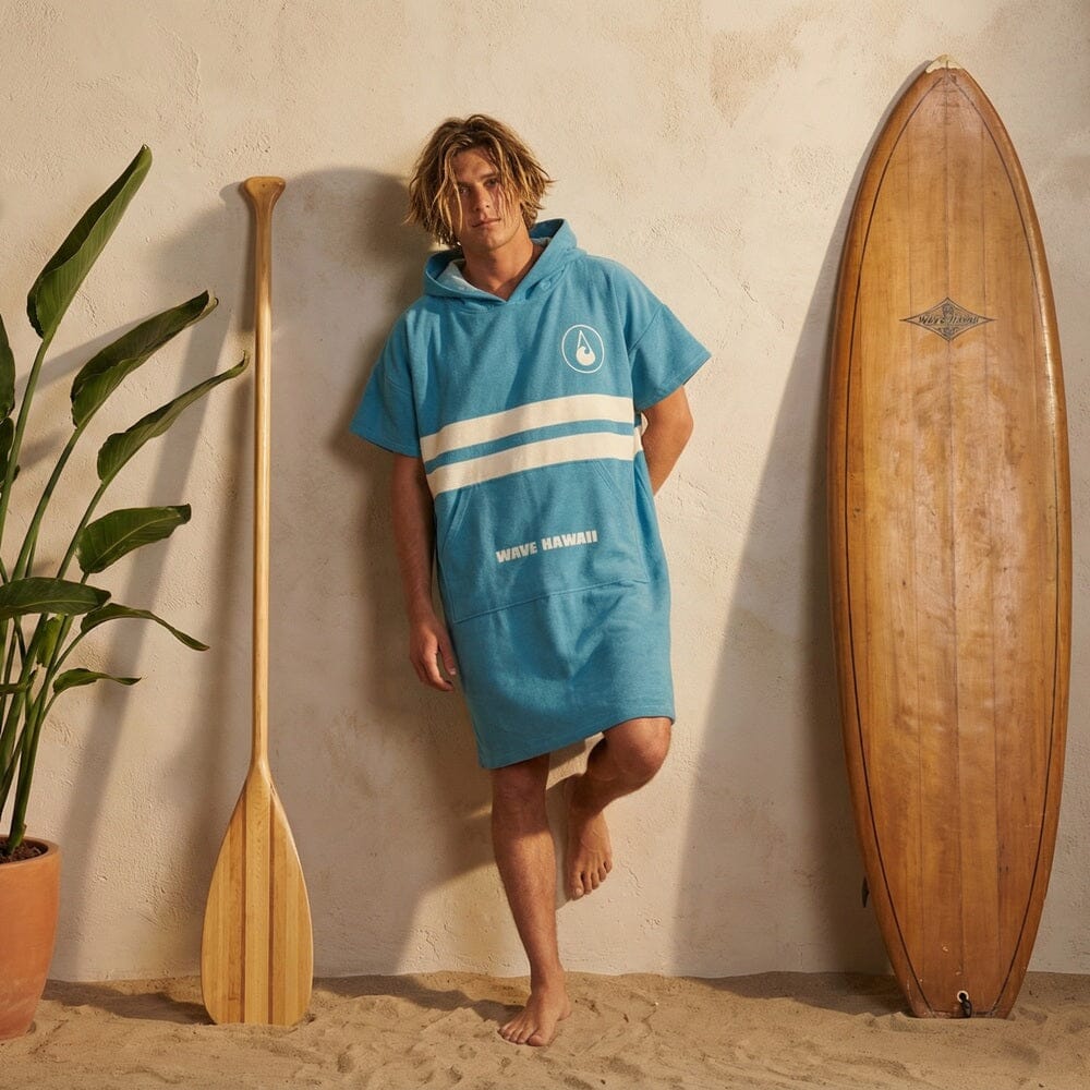 NatureLite Travel Poncho Stripes Blue Travel Ponchos WAVE HAWAII 