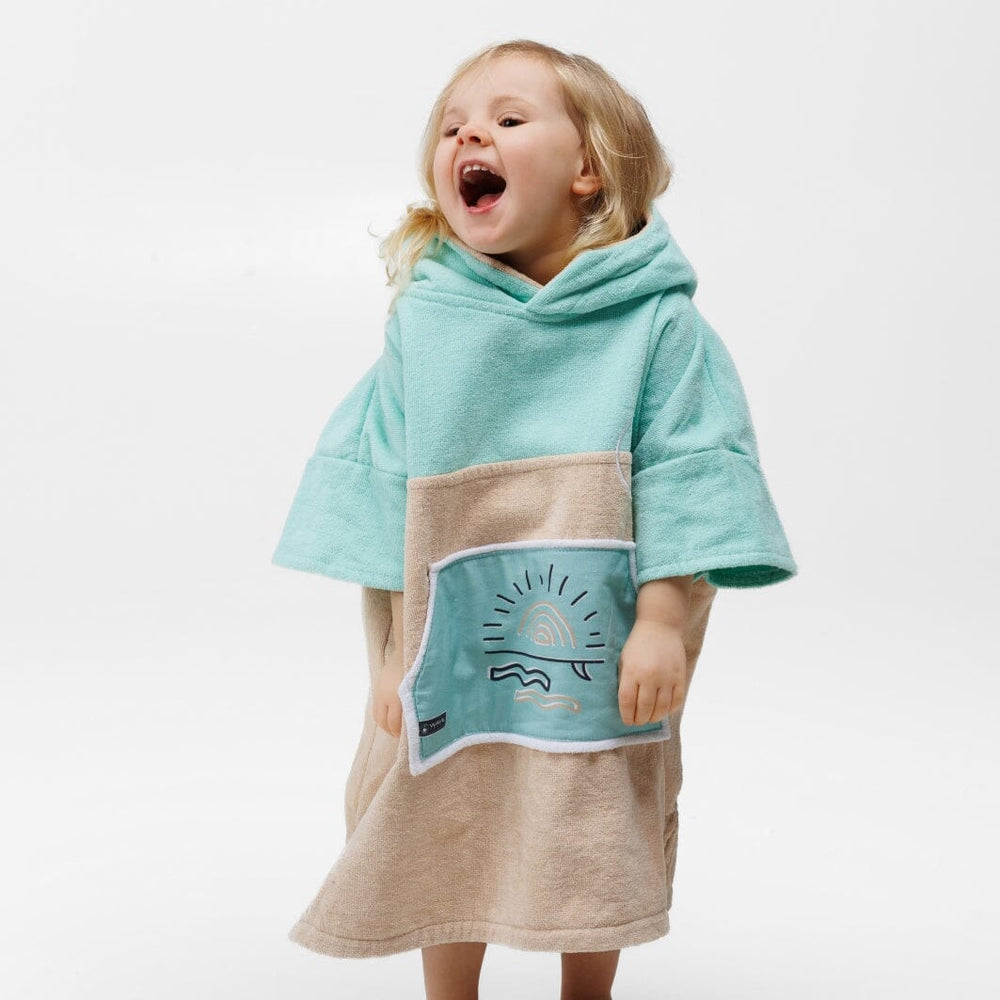 Ponchini Dropsi, Baumwolle Velours Kids Ponchos WAVE HAWAII 