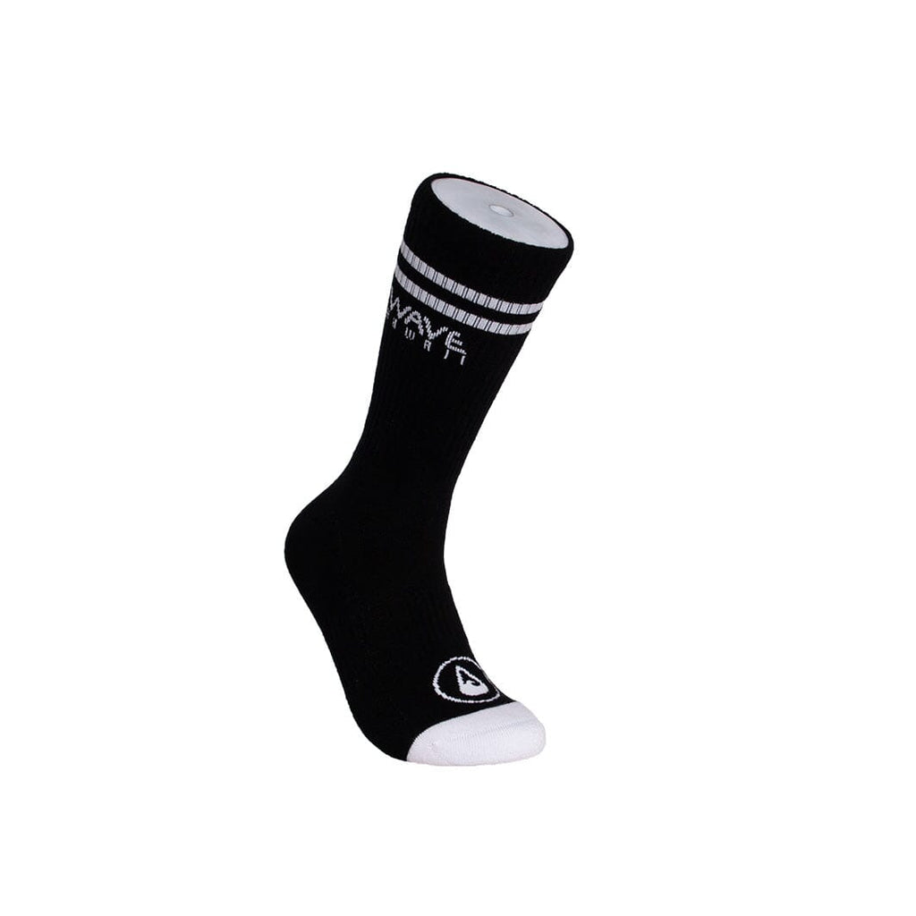 Crew Socks Stripes + Logo black Socken WAVE HAWAII 