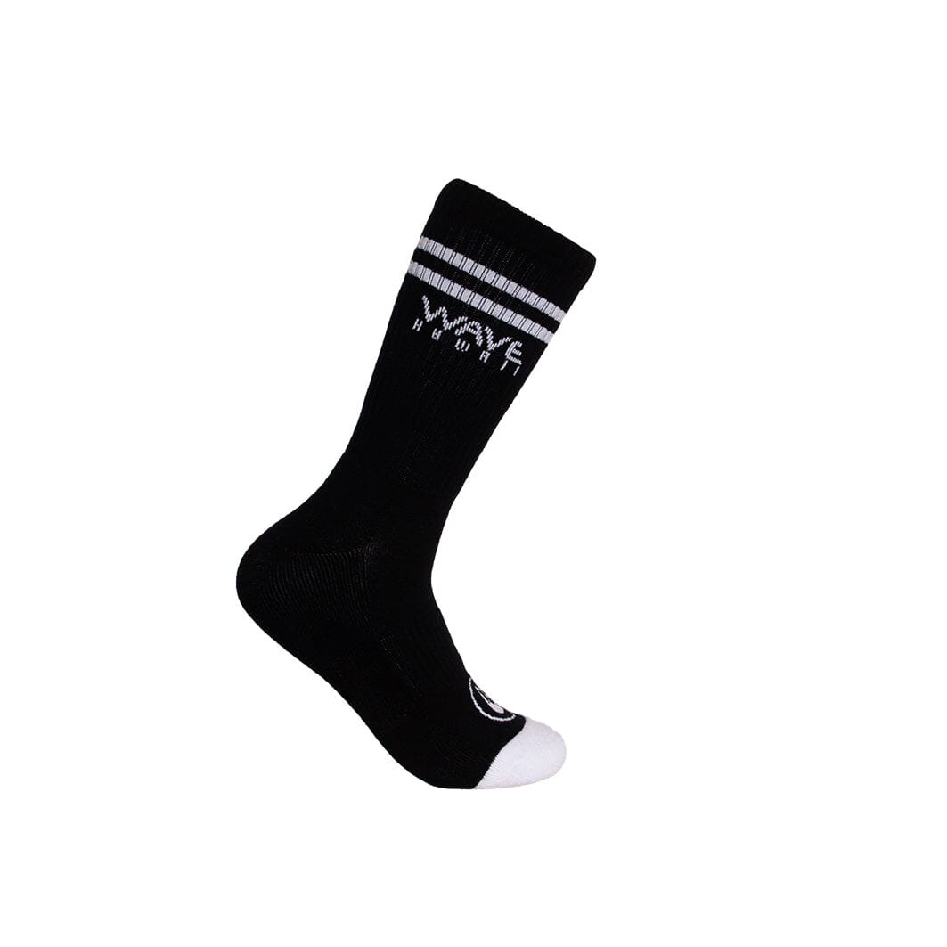 Crew Socks Stripes + Logo black Socken WAVE HAWAII 