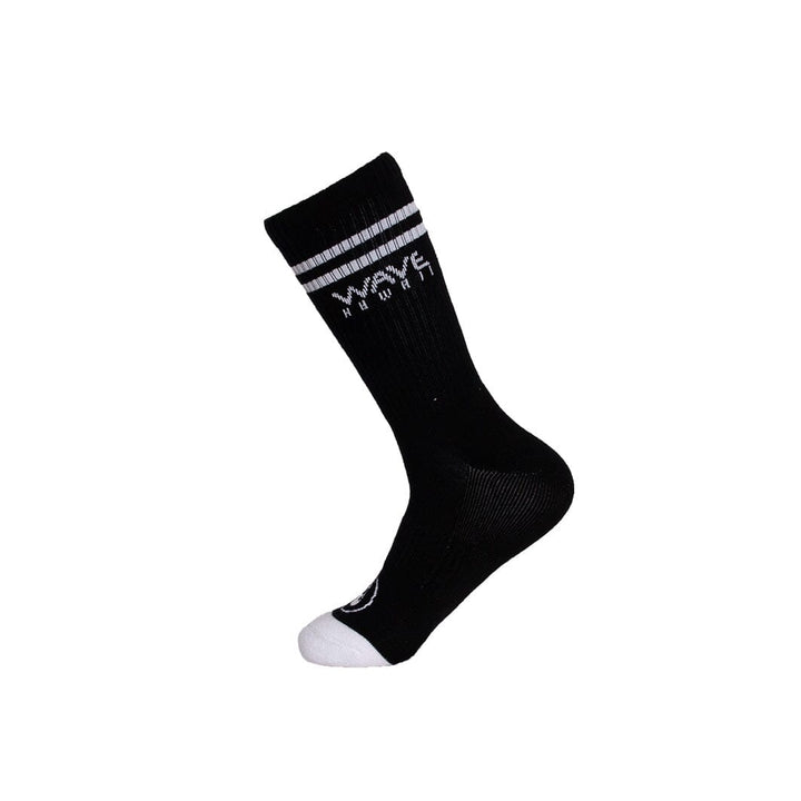 Crew Socks Stripes + Logo black Socken WAVE HAWAII 