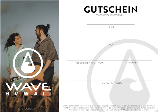 WaveHawaii | Gutschein Geschenkgutscheine WaveHawaii 